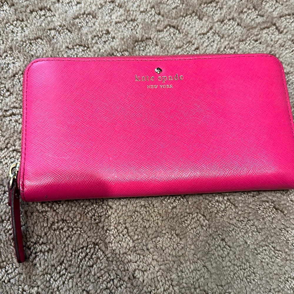 Kate Spade hot pink wallet EUC